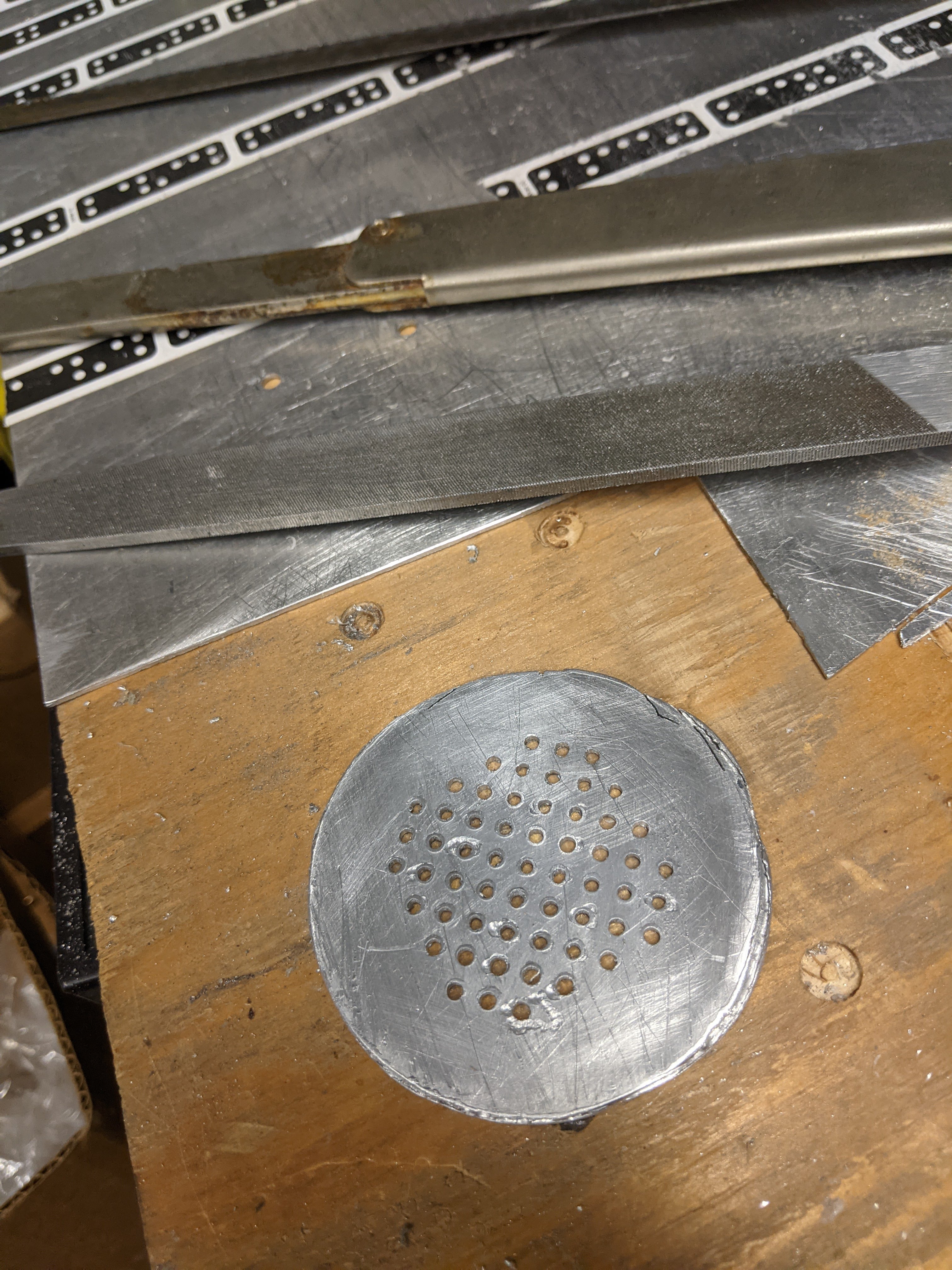 Photo of one side of the finished drain cover plate.