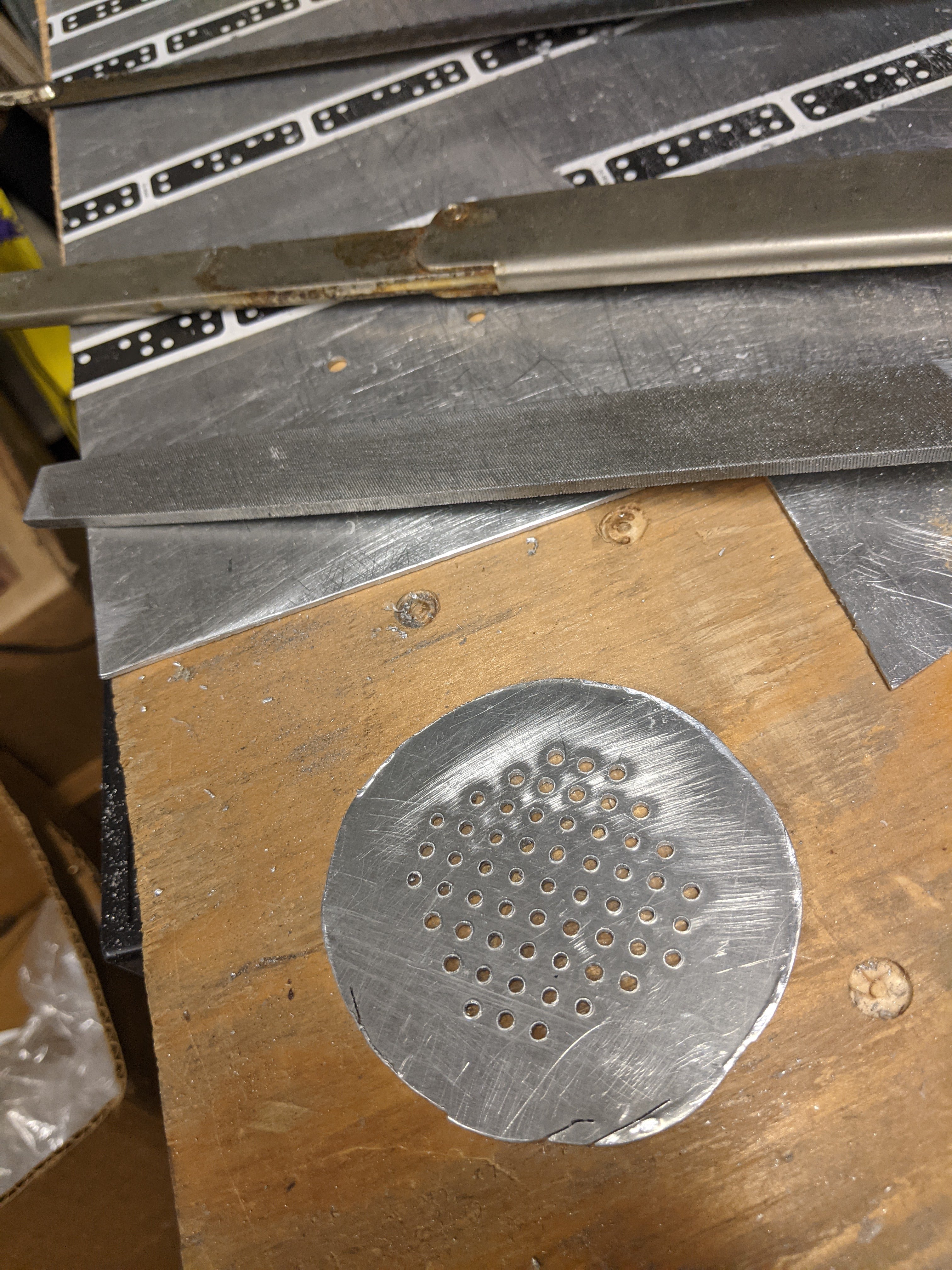 Photo of the other side of the finished drain cover plate.