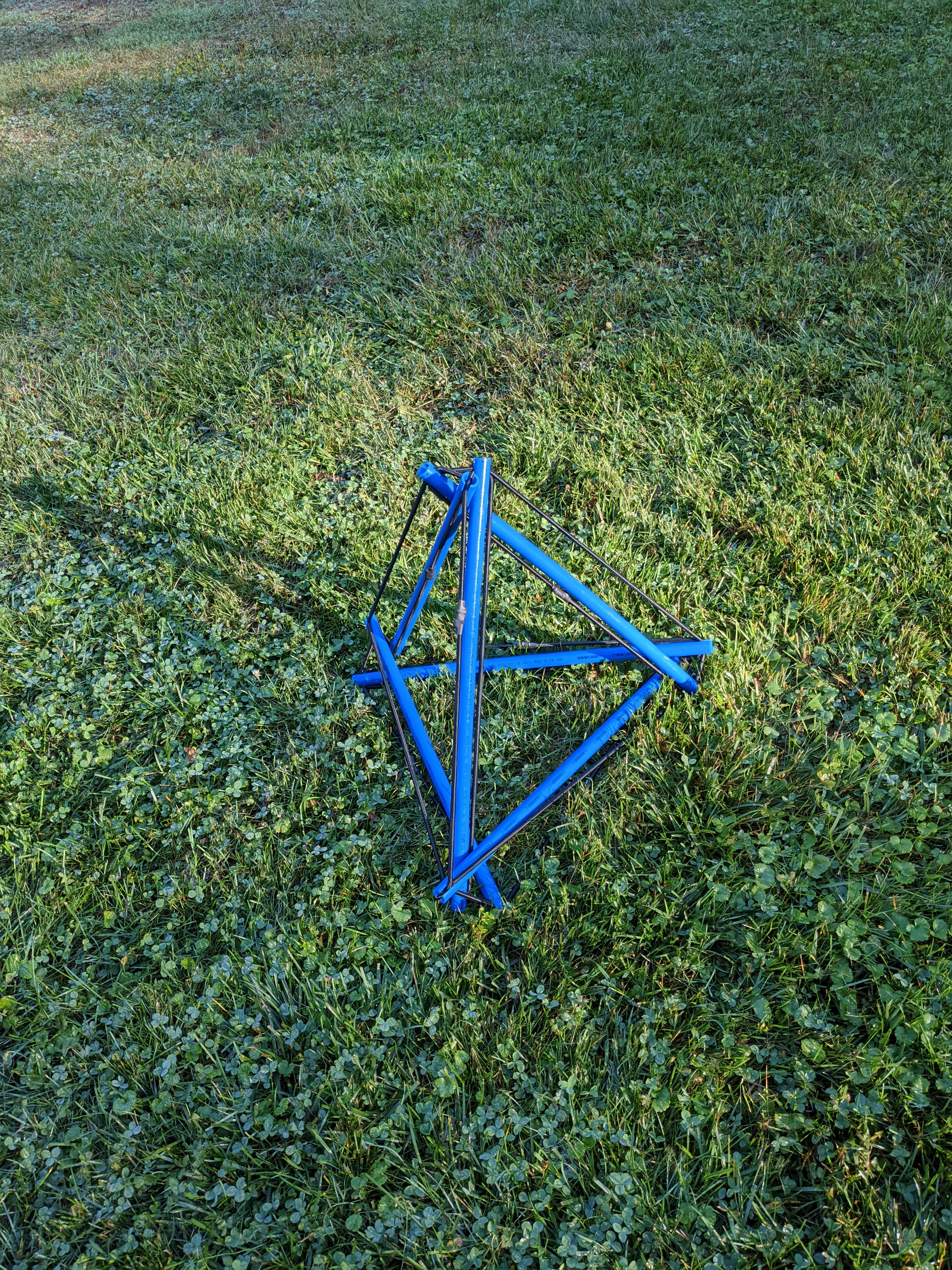 Photo of my tensegrity tetrahedron.