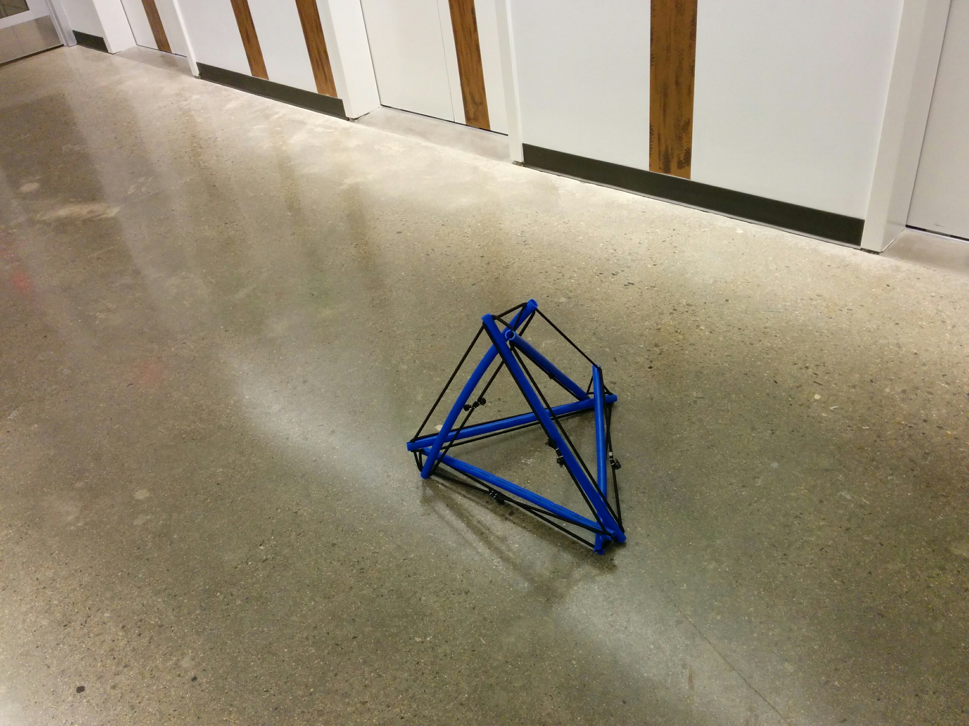 Photo of tensegrity tetrahedron